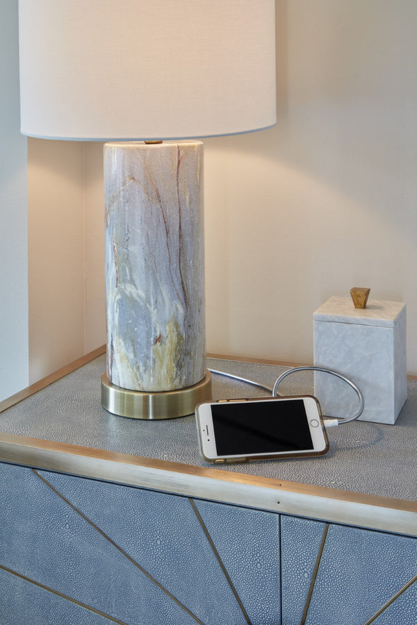 Wildwood Tall Natural White Marble Square Box With Gold Handle — Removable Lid For Jewelry, Keepsakes, Vanity Storage 301786