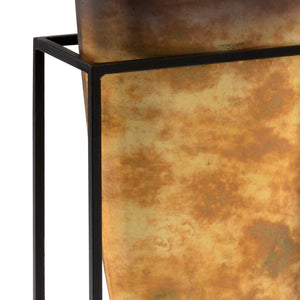 Wildwood Ouray Sunset Ombre Glass Vase With Iron Stand — 17" Slim Decorative Accent For Modern & Industrial Homes 301817