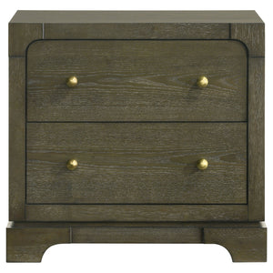 English Elm Sundance Dark Cocoa Nightstand with 2 Drawers, Solid Wood Dovetail Construction & Brass Knobs B062P378393