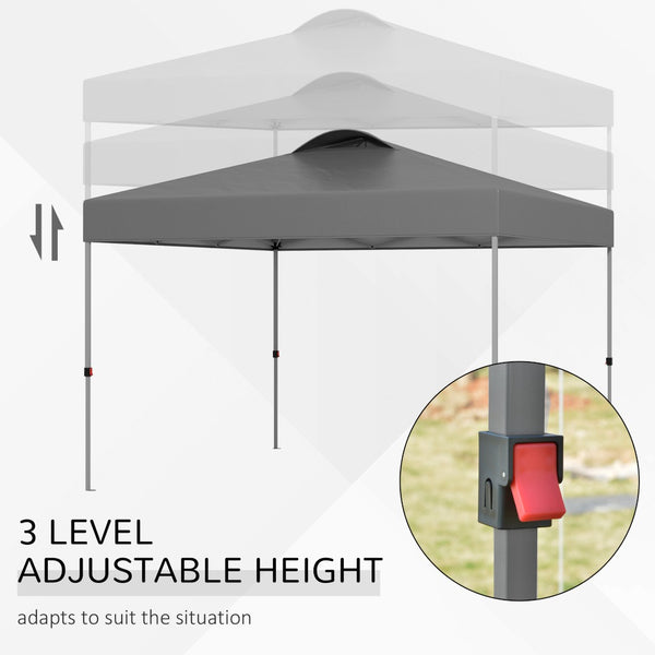 English Elm Outsunny 10' X 10' Instant Canopy Tent With Adjustable Height, Top Vents & Wheeled Carry Bag For Outdoor Fun W2225P200944-GIGA