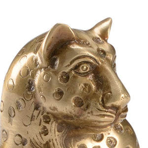Wildwood Brass Kat Candlestick Leopard On Black Leaf With Brass Votive — Vintage Glam Accent For Mantel (98) 301903