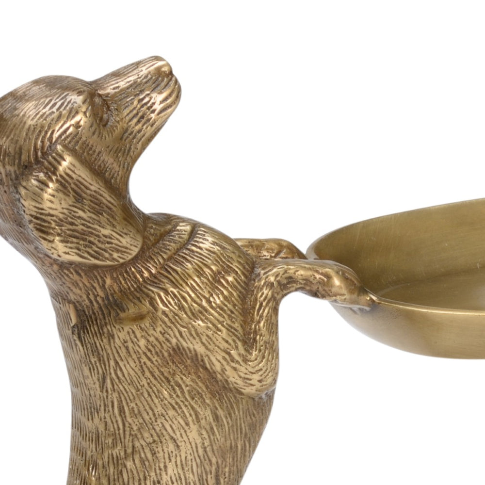 Wildwood Brass Dachshund Pair Tray — Antique Patina Solid Brass Catchall For Keys, Jewelry, Entryway Decor 301906