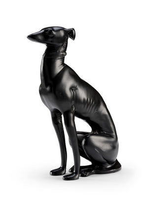 Wildwood Bono Sculpted Black Dog Statue 20.5" Tall — Contemporary Matte Finish Accent For Shelves & Desks 301916