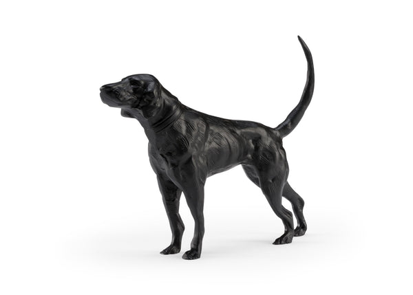 Wildwood Teddy Matte Black Decorative Dog Sculpture — 9.5" Rustic Modern Figurine For Mantels, Shelves, Gifts 301921