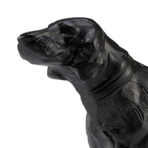 Wildwood Teddy Matte Black Decorative Dog Sculpture — 9.5" Rustic Modern Figurine For Mantels, Shelves, Gifts 301921