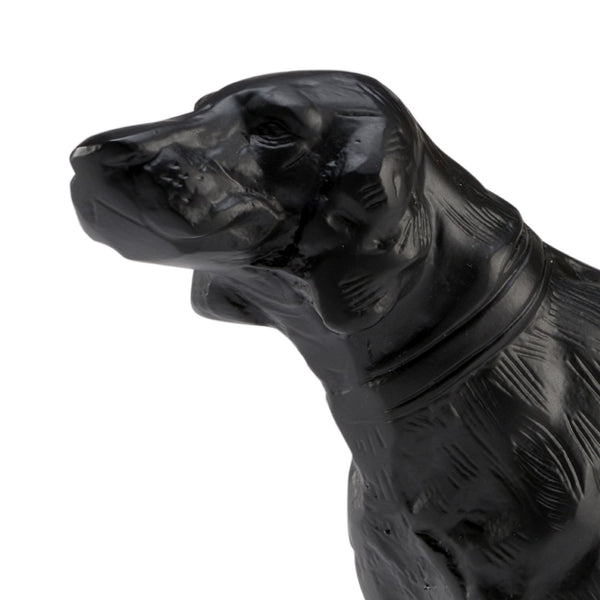 Wildwood Teddy Matte Black Decorative Dog Sculpture — 9.5" Rustic Modern Figurine For Mantels, Shelves, Gifts 301921