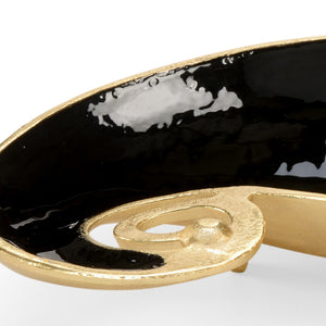 Wildwood Pop Pop Of Paisley - Black Decorative Tray With Gold Paisley Motif, Compact 12.5" X 7" Luxe Display Accent 301923