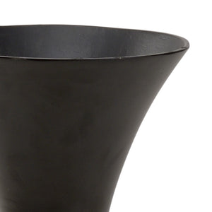 Wildwood Beu Oversized Black And Gold Trumpet Floor Vase — Dramatic Flared Opening, Luxe Accent For Modern Interiors 27.5h x 10w x 10d 301924