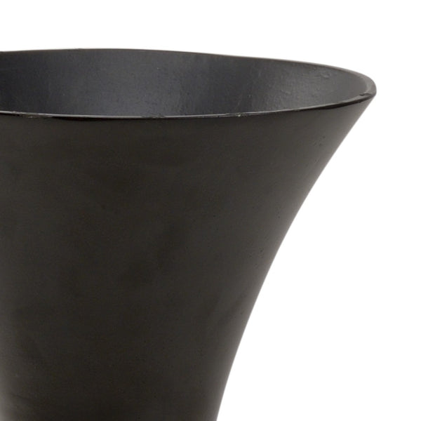 Wildwood Beu Oversized Black And Gold Trumpet Floor Vase — Dramatic Flared Opening, Luxe Accent For Modern Interiors 27.5h x 10w x 10d 301924