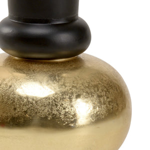 Wildwood Beu Oversized Black And Gold Trumpet Floor Vase — Dramatic Flared Opening, Luxe Accent For Modern Interiors 32h x 12w x 12d 301925