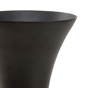 Wildwood Beu Oversized Black And Gold Trumpet Floor Vase — Dramatic Flared Opening, Luxe Accent For Modern Interiors 32h x 12w x 12d 301925