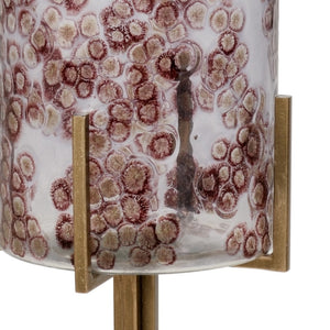 Wildwood Poets Corner Vase — Hand-Blown Glass On Slim Iron Stand With Brass Accents For Stylish Corners 49.5h x 12w x 12d 301939