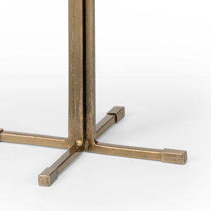 Wildwood Poets Corner Vase — Hand-Blown Glass On Slim Iron Stand With Brass Accents For Stylish Corners 49.5h x 12w x 12d 301939