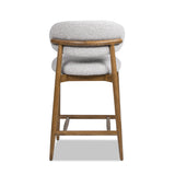 English Elm Locke 26.5" Modern Upholstered Counter Stool With Wood Frame, Salt & Pepper Boucle