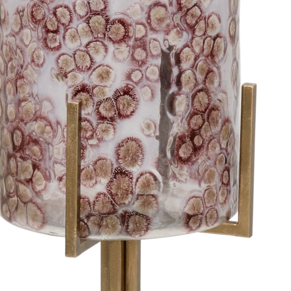 Wildwood Poets Corner Vase — Hand-Blown Glass On Slim Iron Stand With Brass Accents For Stylish Corners 44h x 12w x 12d 301940