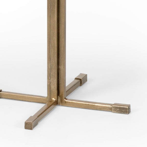 Wildwood Poets Corner Vase — Hand-Blown Glass On Slim Iron Stand With Brass Accents For Stylish Corners 44h x 12w x 12d 301940