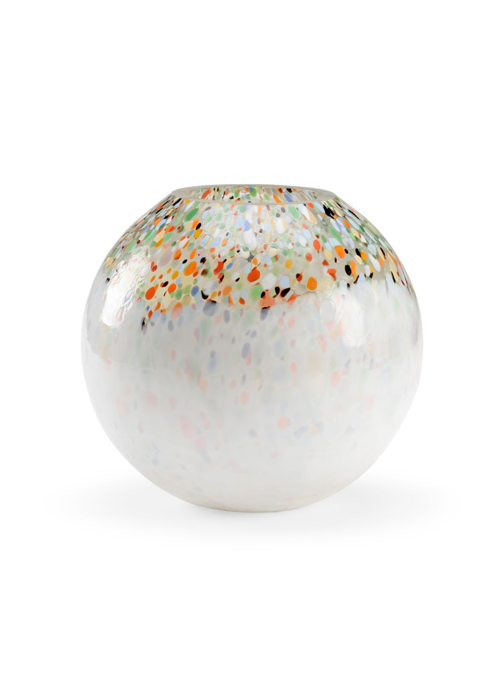 Wildwood Dottie Milk-Glass Vase With Hand-Finished Multicolor Dot Motif, 9" Decorative Accent For Tableshelves 301962