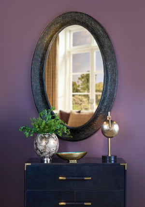 Wildwood Calacatta Marble-Effect Glass Vase With Polished Nickel Base — Elegant Swirled Statement Piece Gold 301976