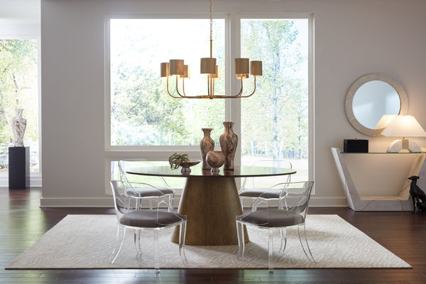 Wildwood Calacatta Glass Vase With Hand-Finished Gold Veining — Sculptural Cream & Gray Centerpiece Accent 21h x 8.25w x 8.25d 301980