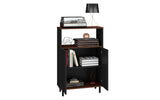 Manhattan Comfort Mosholu Mid-Century Modern Accent Cabinet Black and Nut Brown 301AMC226