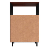 Manhattan Comfort Mosholu Mid-Century Modern Accent Cabinet Black and Nut Brown 301AMC226