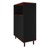 Manhattan Comfort Mosholu Mid-Century Modern Accent Cabinet Black and Nut Brown 301AMC226