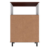 Manhattan Comfort Mosholu Mid-Century Modern Accent Cabinet White and Nut Brown 301AMC227