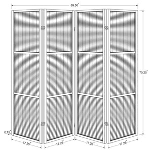 English Elm Kenabi Four Panel Bamboo Folding Screen with Fsc Pine Frame in Walnut Finish B062P440510