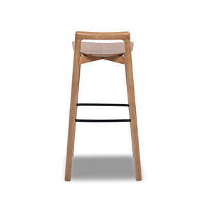 English Elm Jennifer Taylor Home - Sven Modern 30" Low Back Ash Wood Barstool with Black Iron Footrest — Durable, Sustainable Design Brown B2719P391774