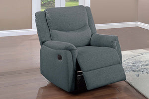 English Elm 1pc Manual Recliner Burlap Fabric Upholstered Padded Armrests Living Room Lounge Chair Dark Gray B011P466439