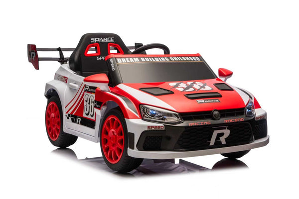 English Elm 12v4a Kids Ride on Car Dual Motor Luxury Coupe with Remote Control and Shock Absorbers Red W1620P326865