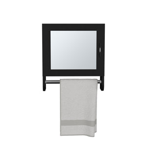 English Elm Medicine Cabinet Ulysses Black — Wall-Mounted Mirrored Bathroom Cabinet with Top & Lower Shelves, Space-Saving Durable Engineered Wood B092P238724