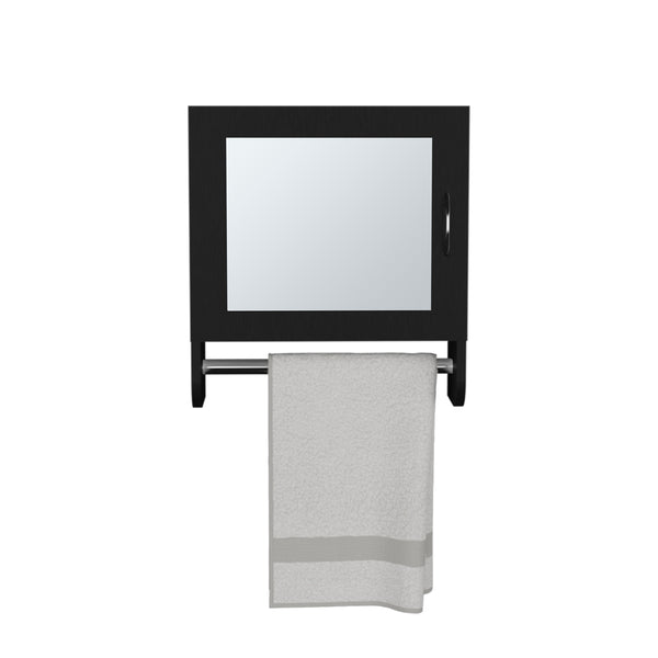 English Elm Medicine Cabinet Ulysses Black — Wall-Mounted Mirrored Bathroom Cabinet with Top & Lower Shelves, Space-Saving Durable Engineered Wood B092P238724
