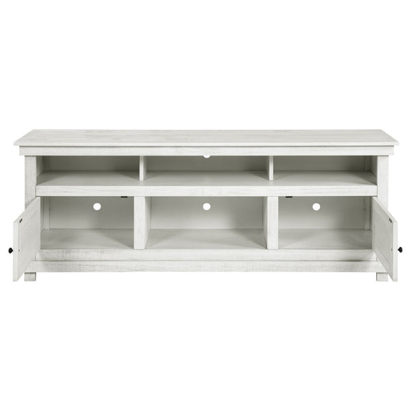 English Elm Castleton Farmhouse Media Console with Shuttered Doors and Distressed Pine Finish B062P451646