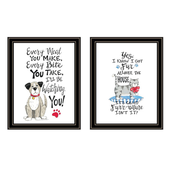English Elm Trendy Decor 4u Pet Lover Typographic 2 Piece Framed Wall Art for Home B067P256638