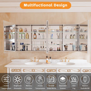 English Elm Lighted Aluminum Medicine Cabinet Smart Mirror with Anti-fog Led and Built-in Usb Outlet W5609P461522
