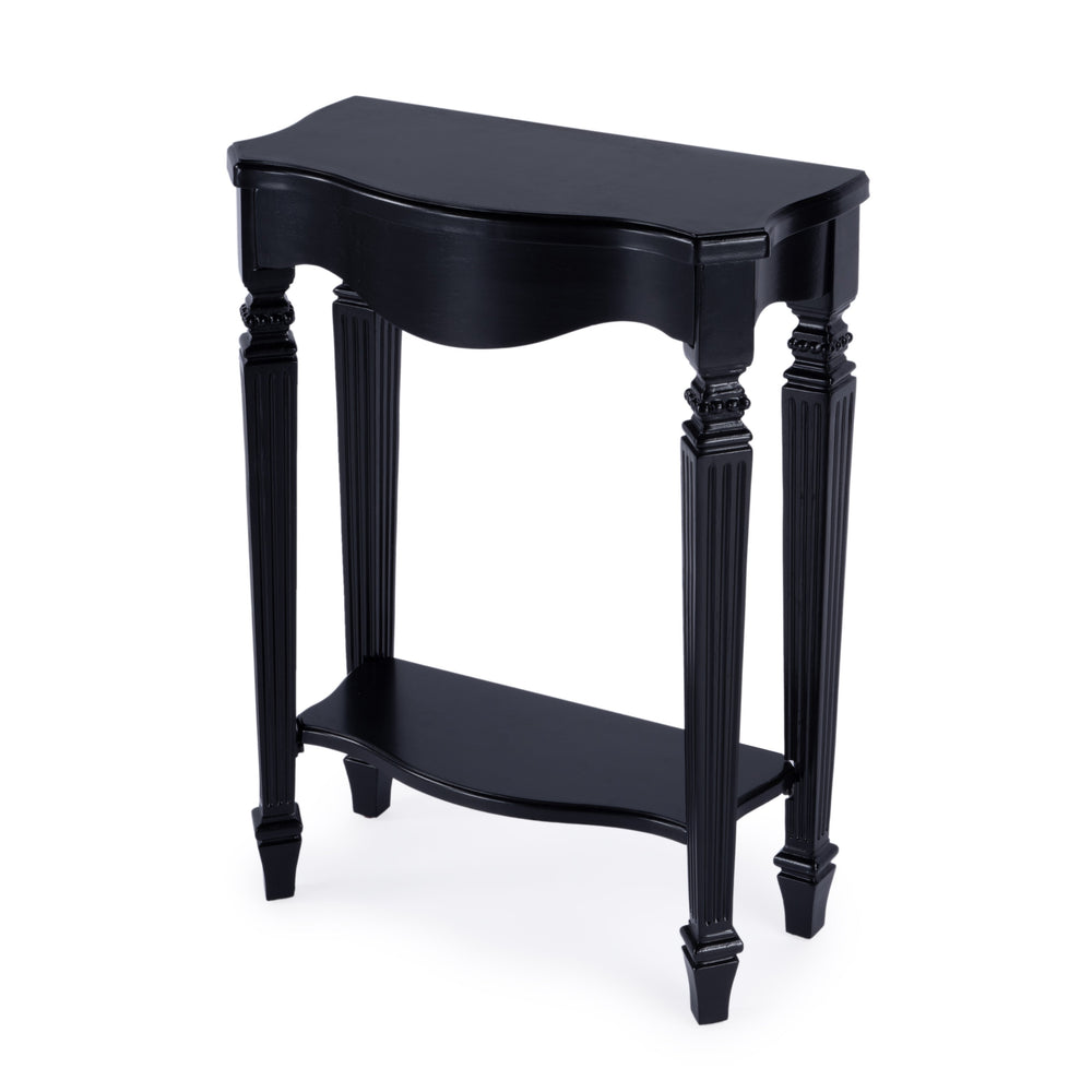 Butler Specialty Cheshire Console Table: Elegant Wood Design With Open Shelf And Ballerina-inspired Legs For Your Space Black Fiberboard,Resin,Poplar Wood,Cherry Veneer 3020111-butler