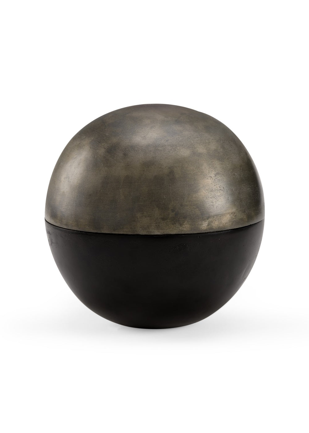 Wildwood Eros Large Spherical Storage Box In Matte Black/Graphite — Sculptural Accent With Removable Lid, 10.5" H 302018