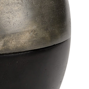 Wildwood Eros Large Spherical Storage Box In Matte Black/Graphite — Sculptural Accent With Removable Lid, 10.5" H 302018