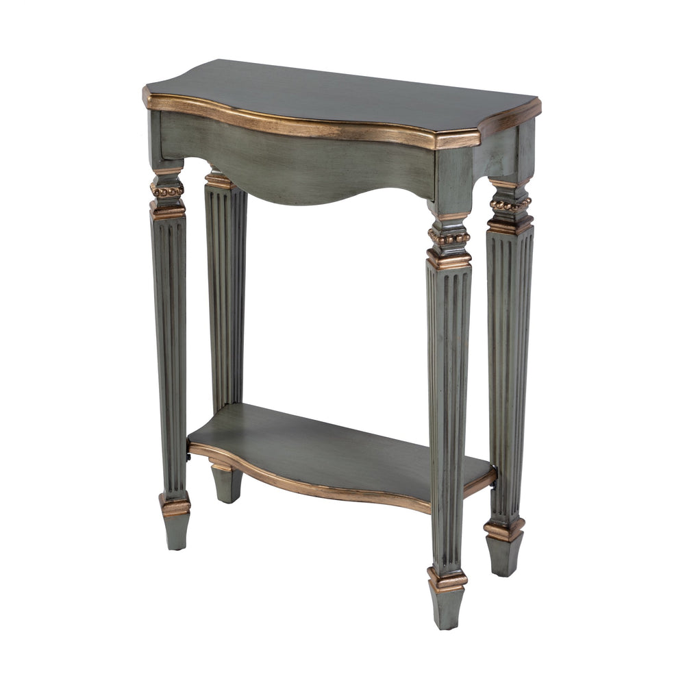Butler Specialty Company Cheshire 22" Wood Console Table With Elegant Ballerina Legs For Home Decor Pastel Green Fiberboard,Resin,Poplar Wood,Cherry Veneer 3020482-butler
