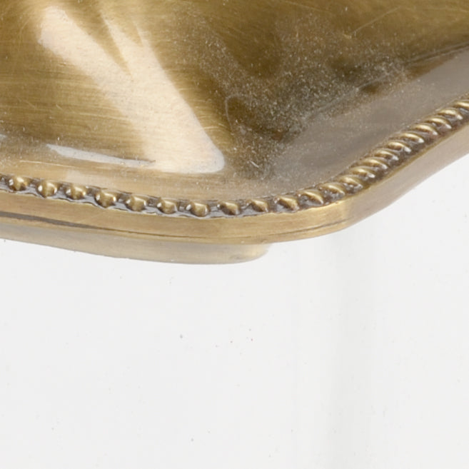 Wildwood Gladys Handcrafted Glass Box With Antique Brass Lid, Sculpted Flower & Rope Trim For Jewelry Storage 302055