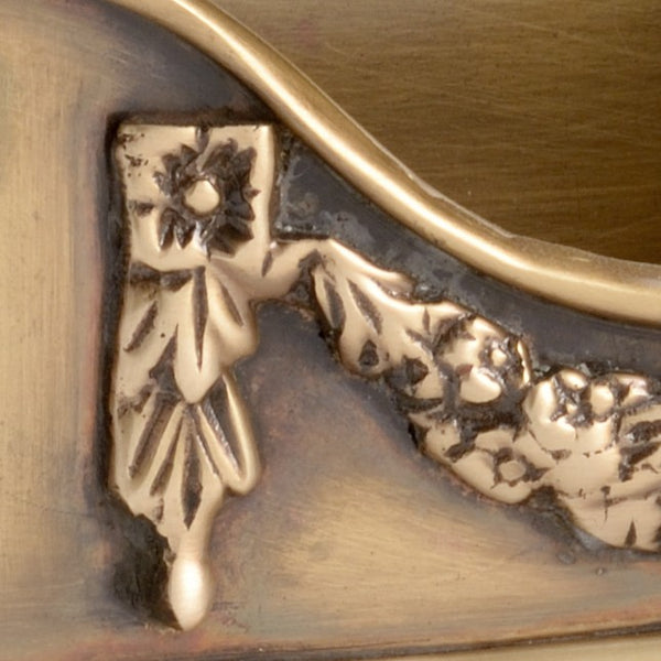 Wildwood Brass Handcrafted Antique Floral Card Holder — Vintage Brass Business Card Display For Desk & Reception 302061