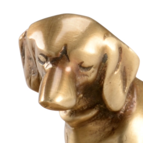 Wildwood Colonel Antique Brass Dog Coin Tray With Textured Edge & Bun Feet — Vintage Decorative Catchall For Rings, Keys 302062