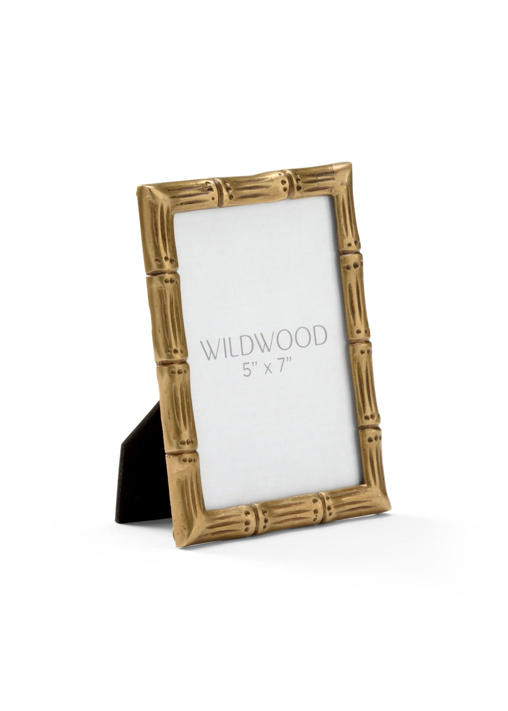 Wildwood Brass Bamboo Picture Frame 5X7 With Antique Brass Finish, Protective Glass & Dual-Orientation Easel 302067
