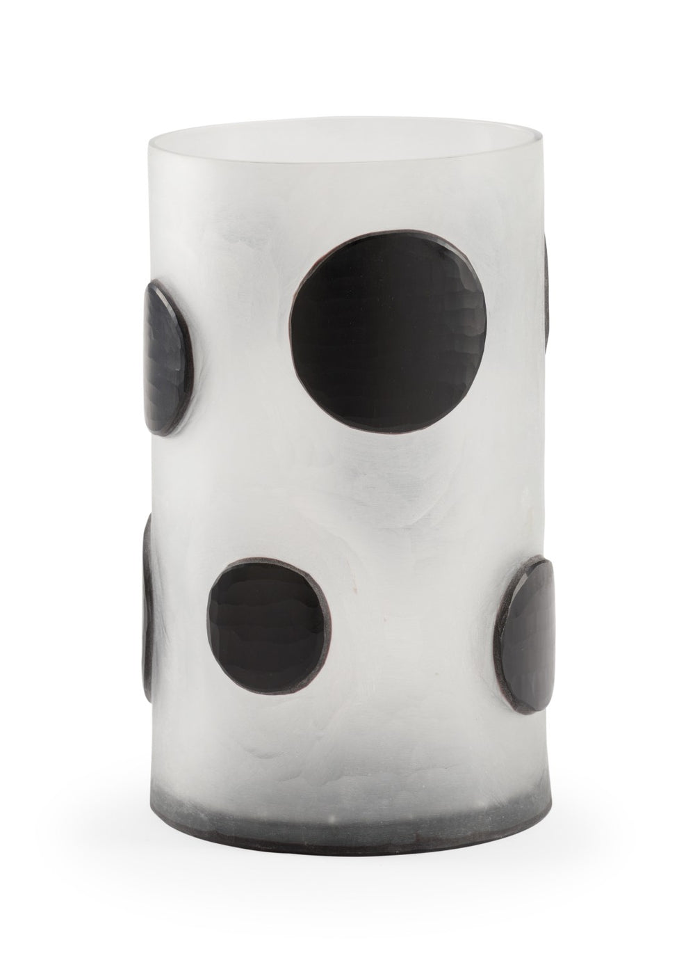 Wildwood Dali Frosted Dot Vase — Matte Glass Cylinder With Bold Black Graphic Spots, Sculptural Accent For Modern Spaces 302071