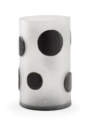 Wildwood Dali Frosted Dot Vase — Matte Glass Cylinder With Bold Black Graphic Spots, Sculptural Accent For Modern Spaces 302071