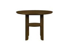 English Elm Contemporary Round Oak Veneer Counter Height Dining Set with Upholstered Seating B011S02503