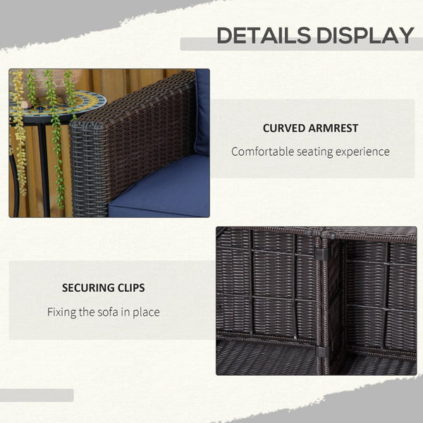 English Elm Outsunny 2-Piece Outdoor Wicker Corner Sofa Set With Cushions - Stylish Patio Furniture For Cozy Retreat W2225P217679-GIGA