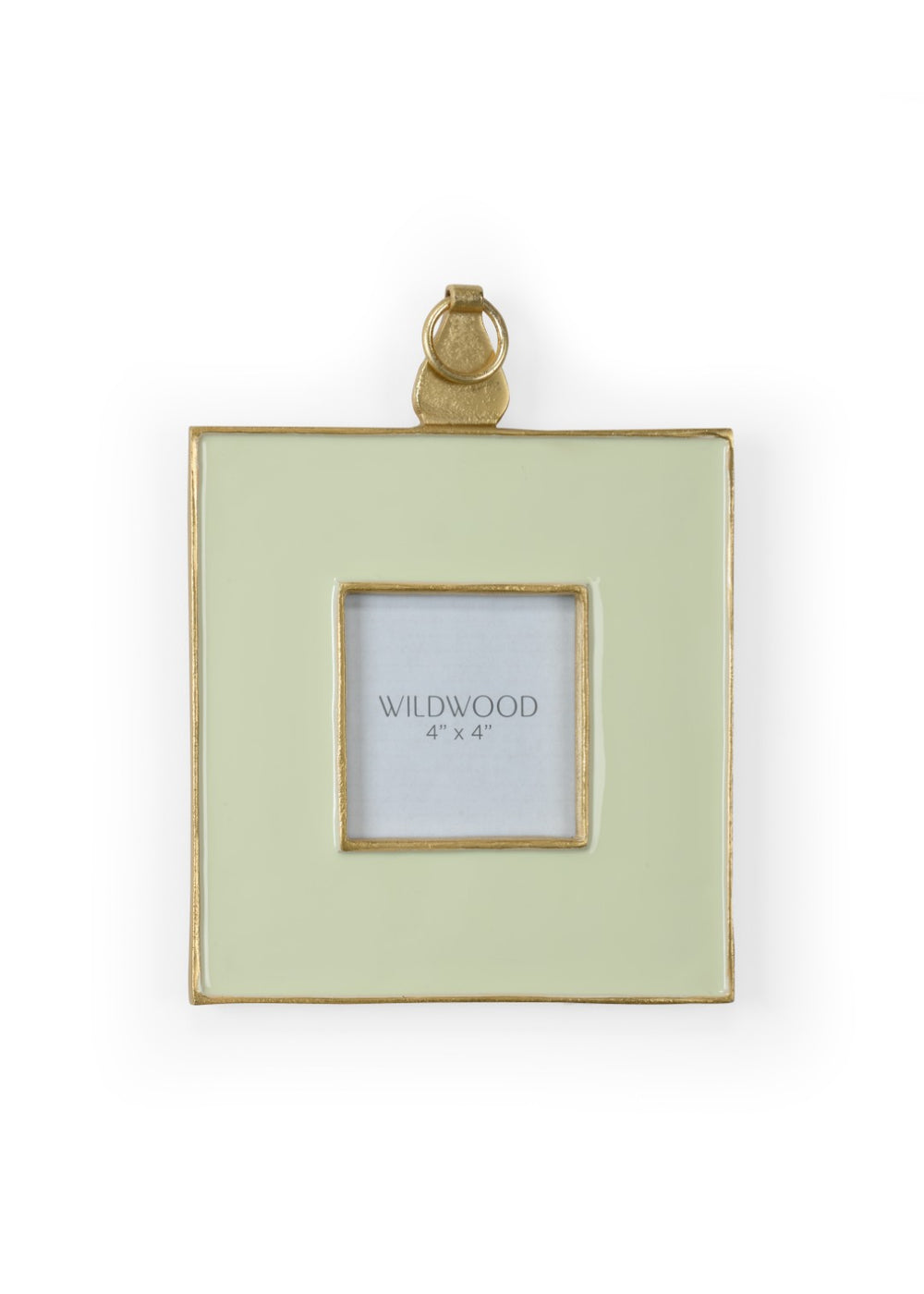 Wildwood Pistachio Enamel Frame With Textured Gold Trim — Luxe 4X4 Photo Holder, Vertical Hanging, Gift-Ready 302111