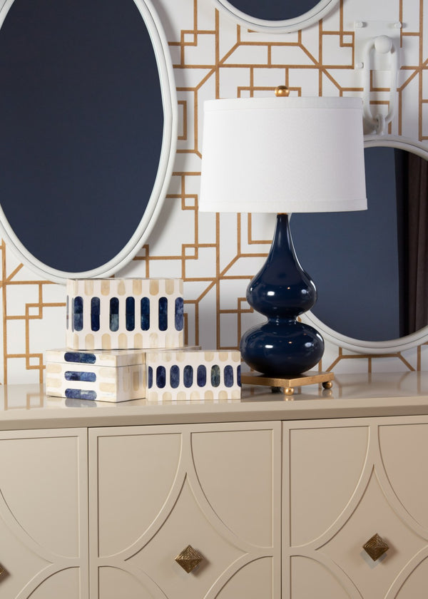 Wildwood Lucia Matte White Beveled Round Mirror With Slim Iron Frame, Wall Hook Suspension, 25"X17" 302140